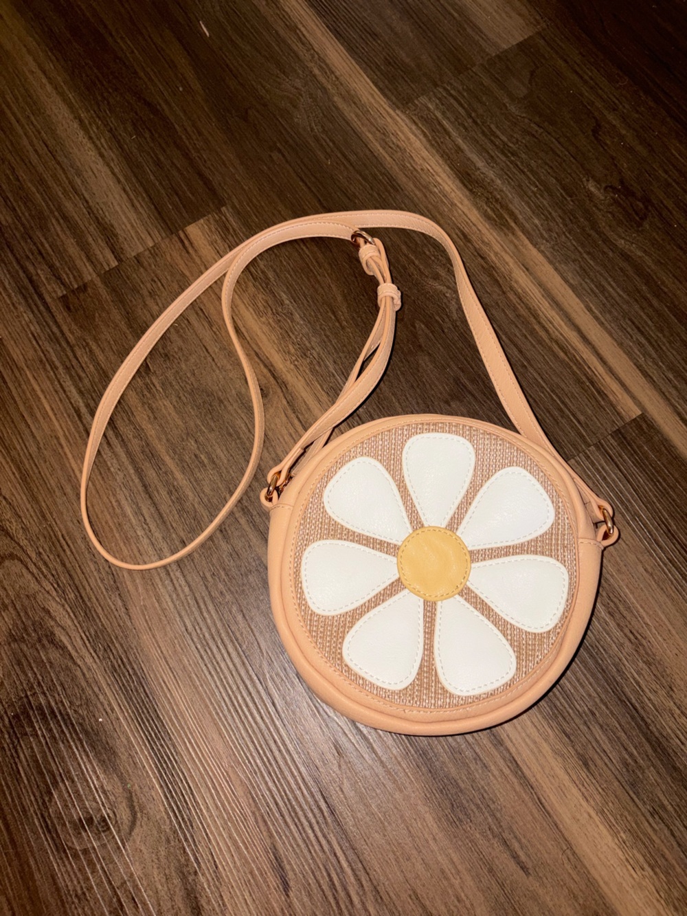 Lauren Conrad Daisy Crossbody Bag in Apricot with White Petals